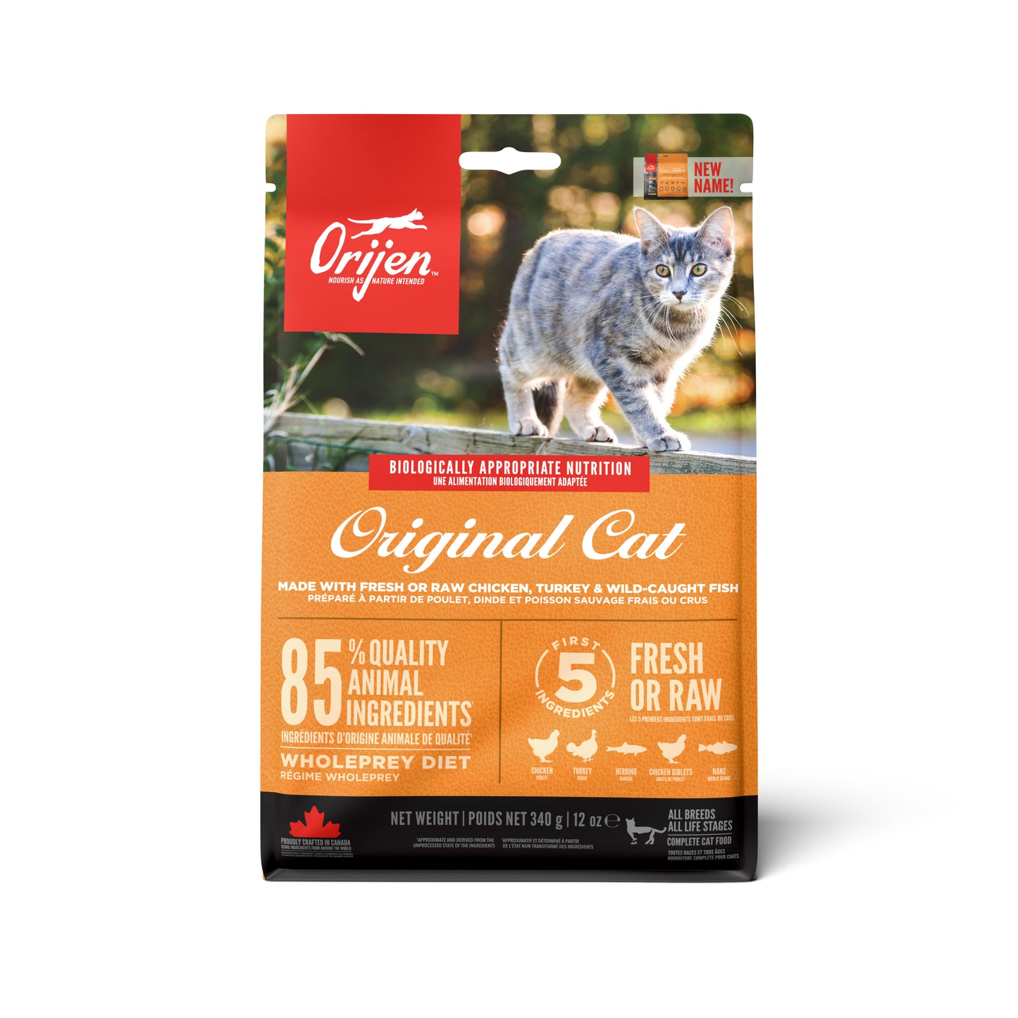 Orijen Cat WholePrey Original 340gr – graanvrij kattenvoer met kip, kalkoen en vis voor katten van alle leeftijden