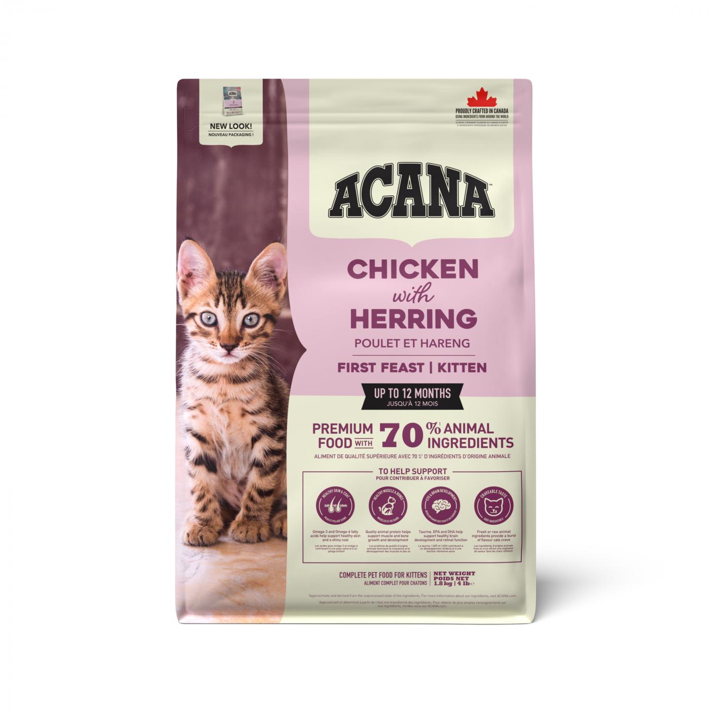 Acana Cat Kitten First Feast Chicken & Herring 1,8kg premium kittenvoer met kip en wilde haring