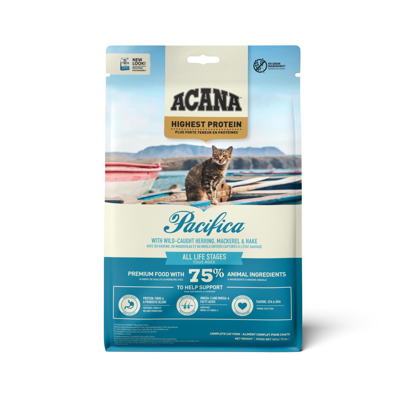 Acana Highest Protein Cat Pacifica Herring, Mackerel & Hake 340gr visrijk graanvrij kattenvoer