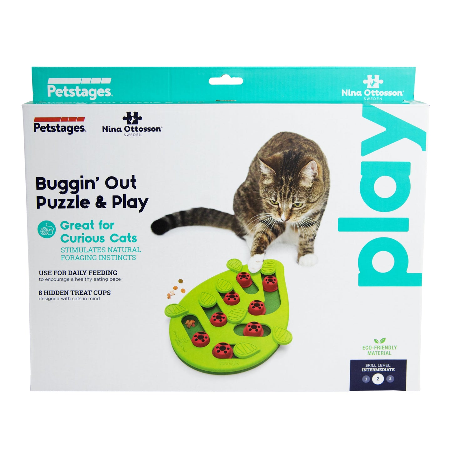 Nina Ottosson Buggin’ Out Puzzle & Play – Voerpuzzel voor Katten – Groen