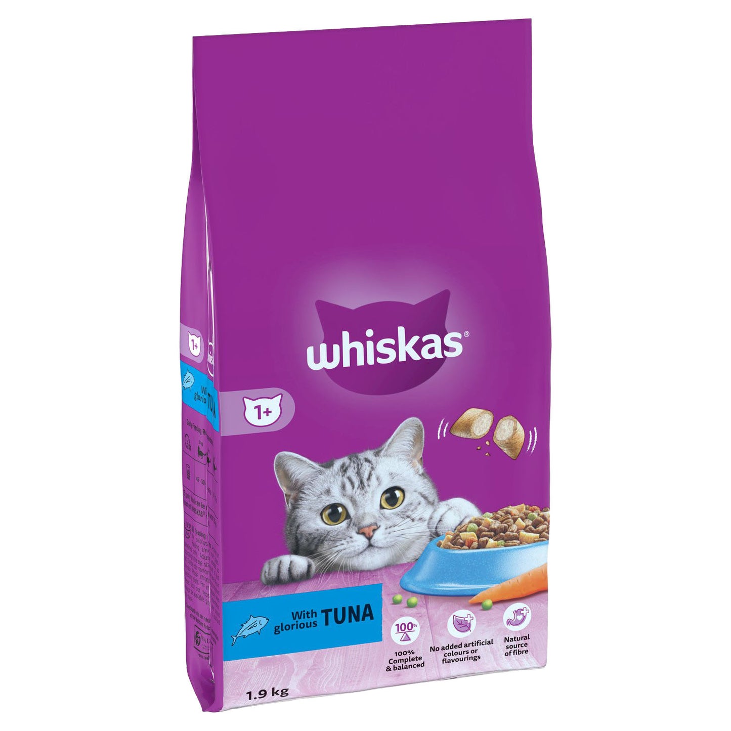 Whiskas 1+ Droogvoer – Tonijn – Volledig Kattenvoer – 1,9 kg