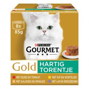 Gourmet Gold hartig torentje mix – nat kattenvoer multipack 8x85g