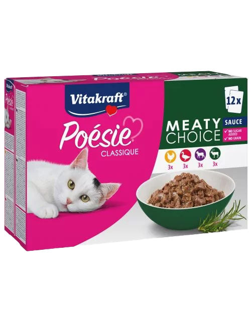 Vitakraft Poésie Multipack – Meaty Choice in Saus – 12 x 85g