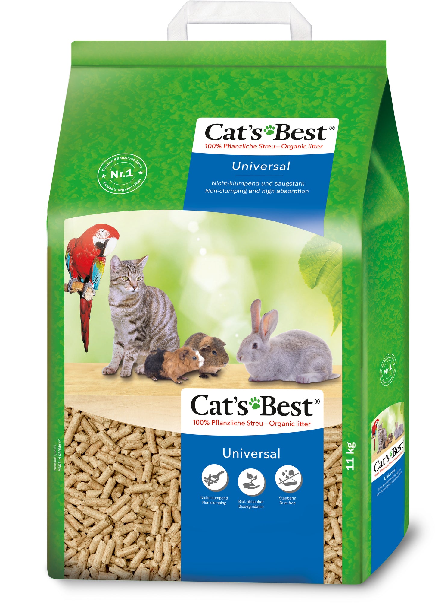 Cat’s Best Universal Bodembedekking 20L – plantaardige bodembedekking voor katten en kleine huisdieren