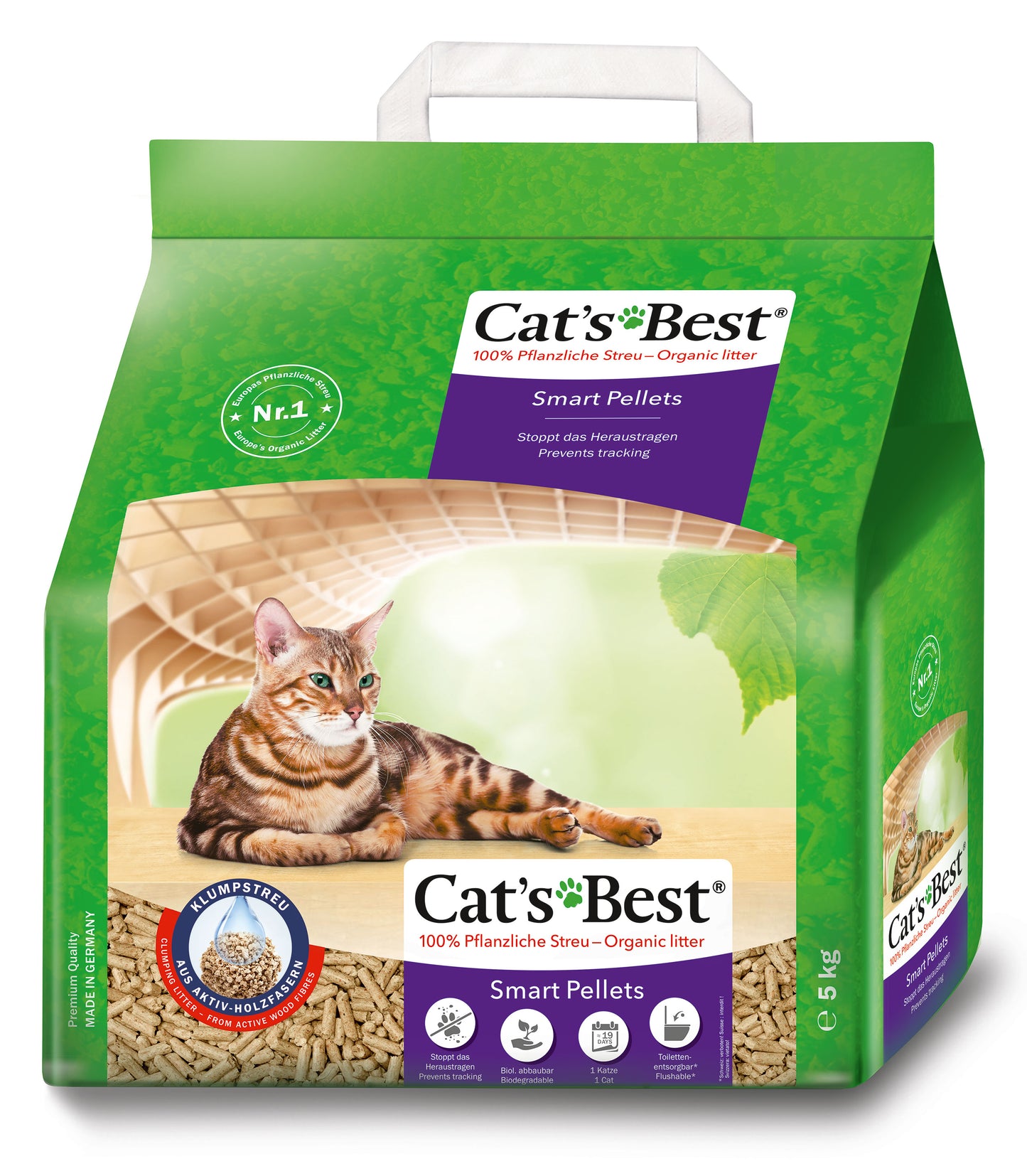 Cat’s Best Smart Pellets Kattenbakvulling 10L – klontvormende houtvezelvulling tegen uitloop