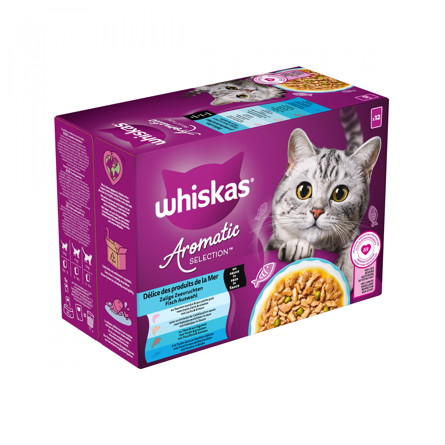 Whiskas Aromatic Selection Seafood 12x85gr maaltijdzakjes kattenvoer