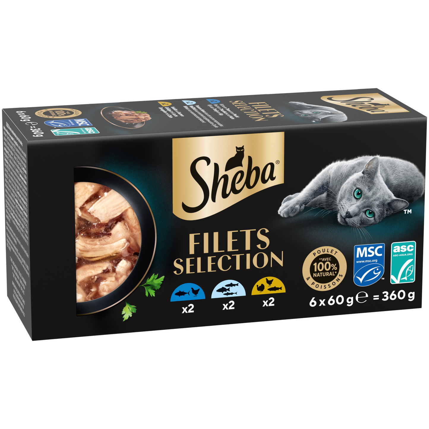 Sheba Filets witvis in saus 6 x 60 g multipack