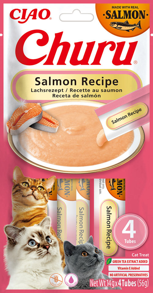 Inaba Ciao Churu Kattensnack Zalm – 4 x 14 g