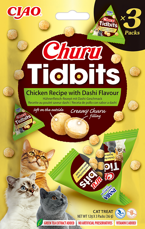 Inaba Ciao Churu Tidbits kip 3 x 12 g verpakking
