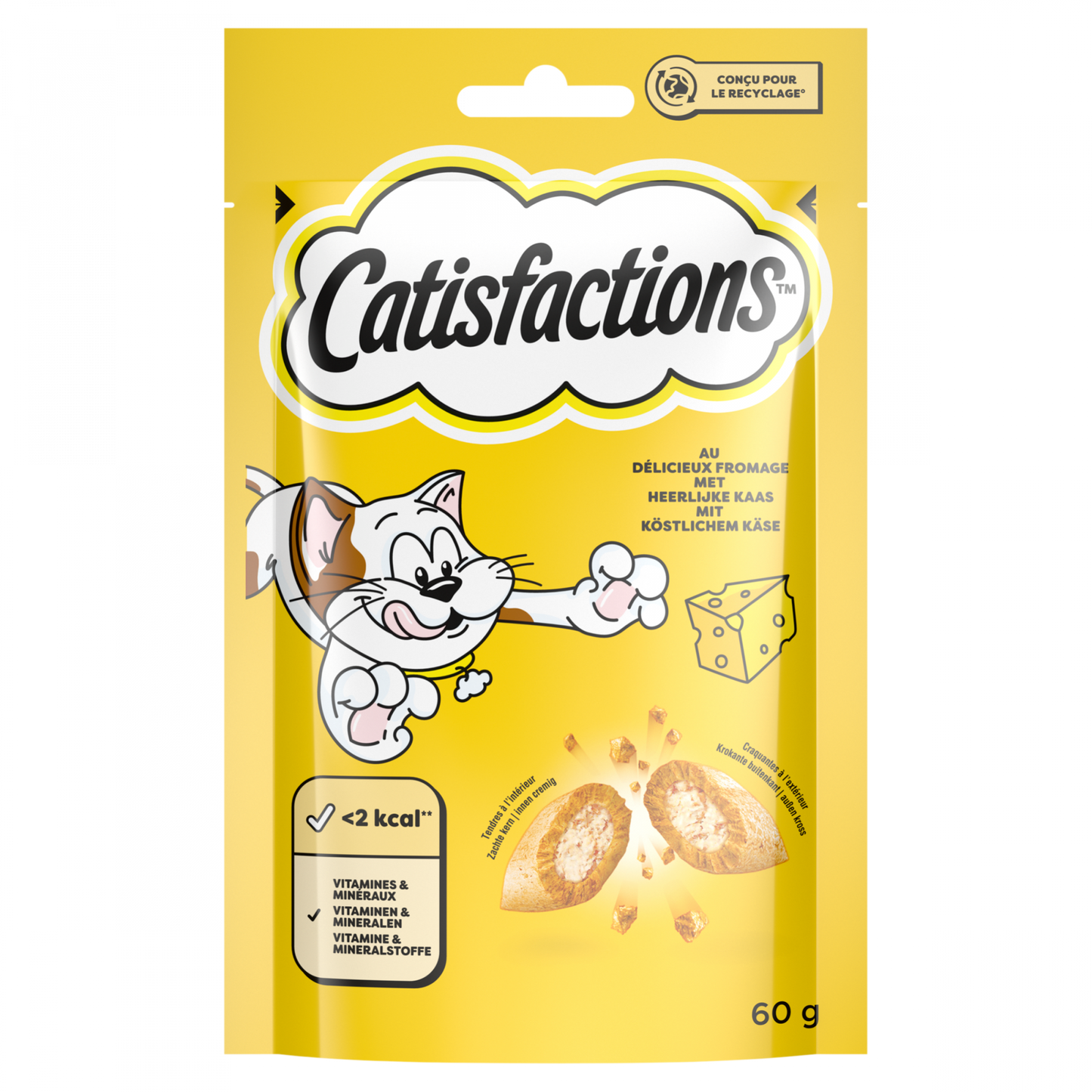 Catisfactions kaas 60gr – kattensnacks met kaas
