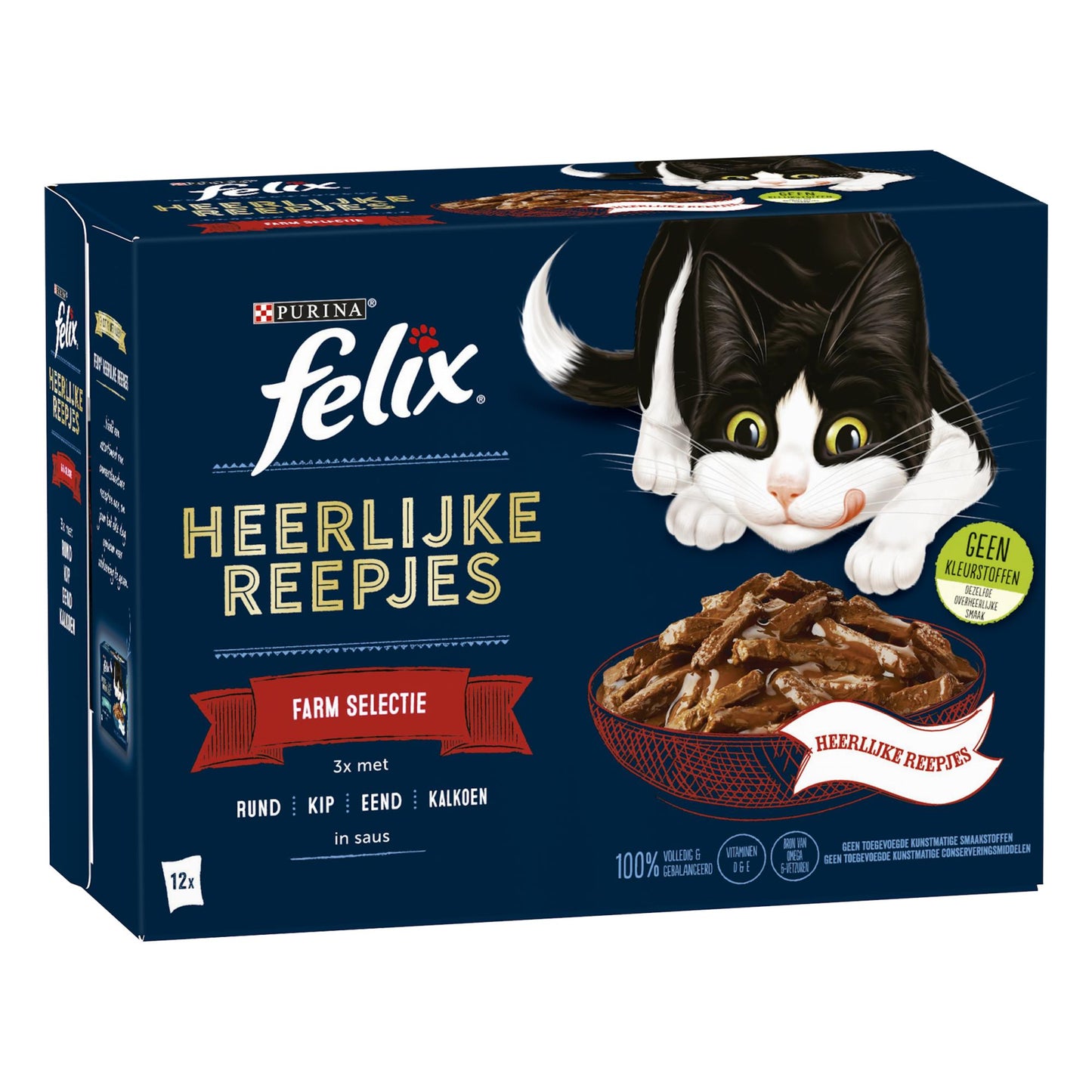 Felix Heerlijke Reepjes pouch saus farm sel mp 12x80gr
