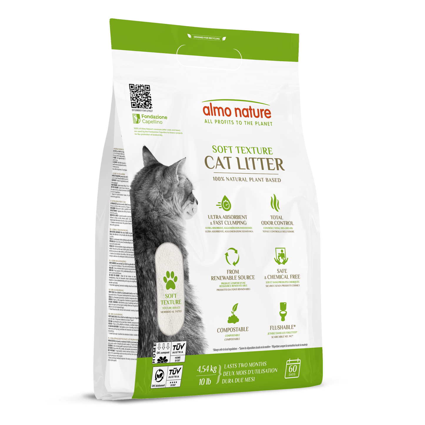 Almo Nature Soft Texture 4,54kg – plantaardige klontvormende kattenbakvulling