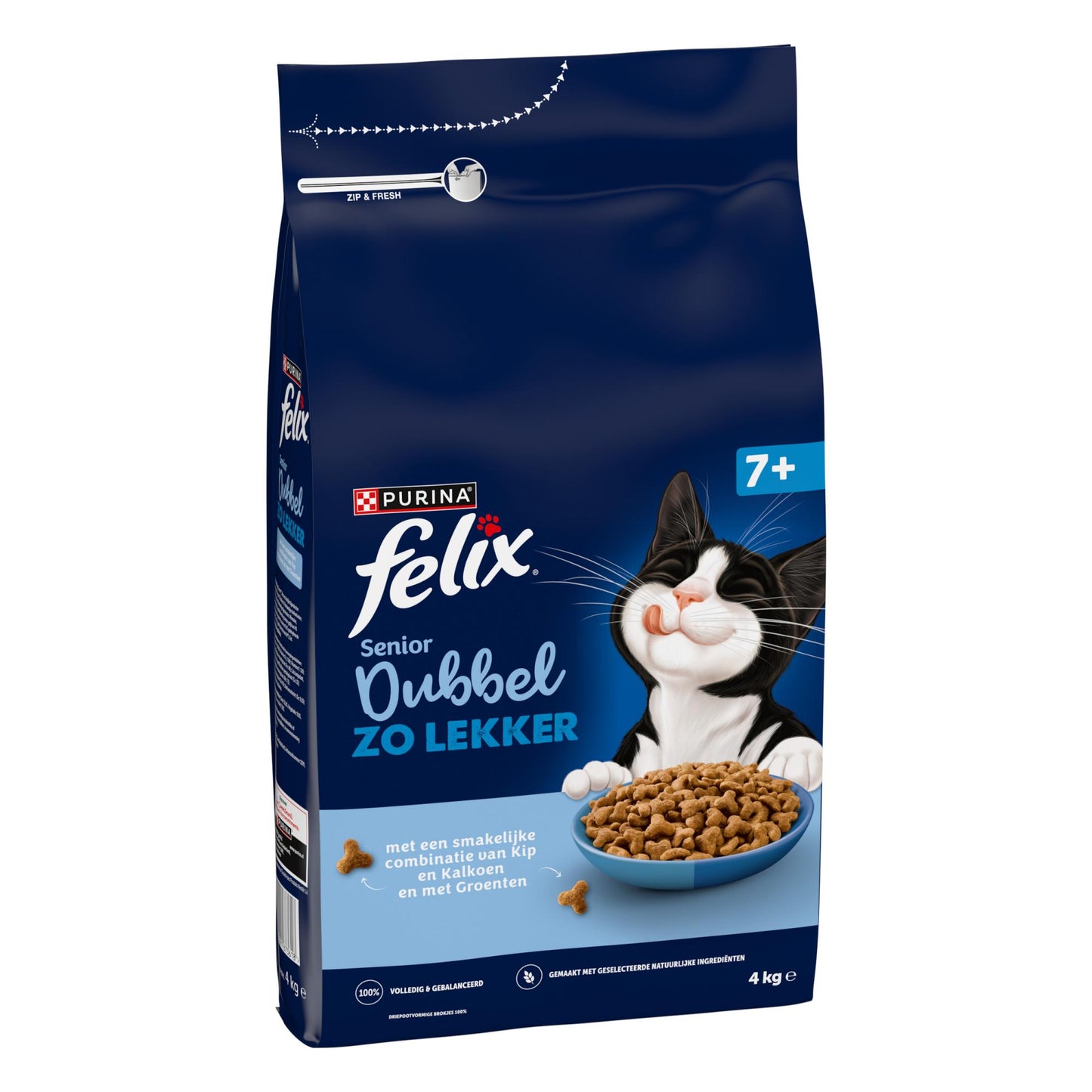 Felix Dubbel Zo Lekker Senior kip en kalkoen 4kg kattenvoer