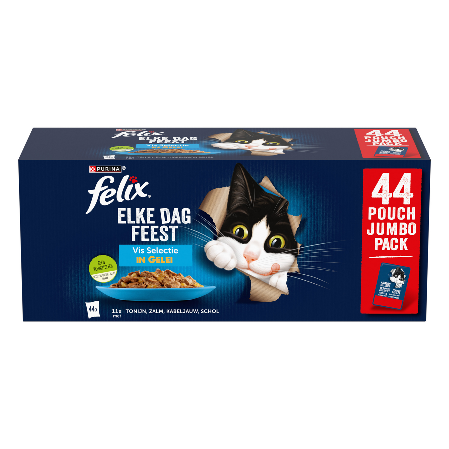 Felix Elke Dag Feest vis selectie gelei 44x85gr kattenvoer