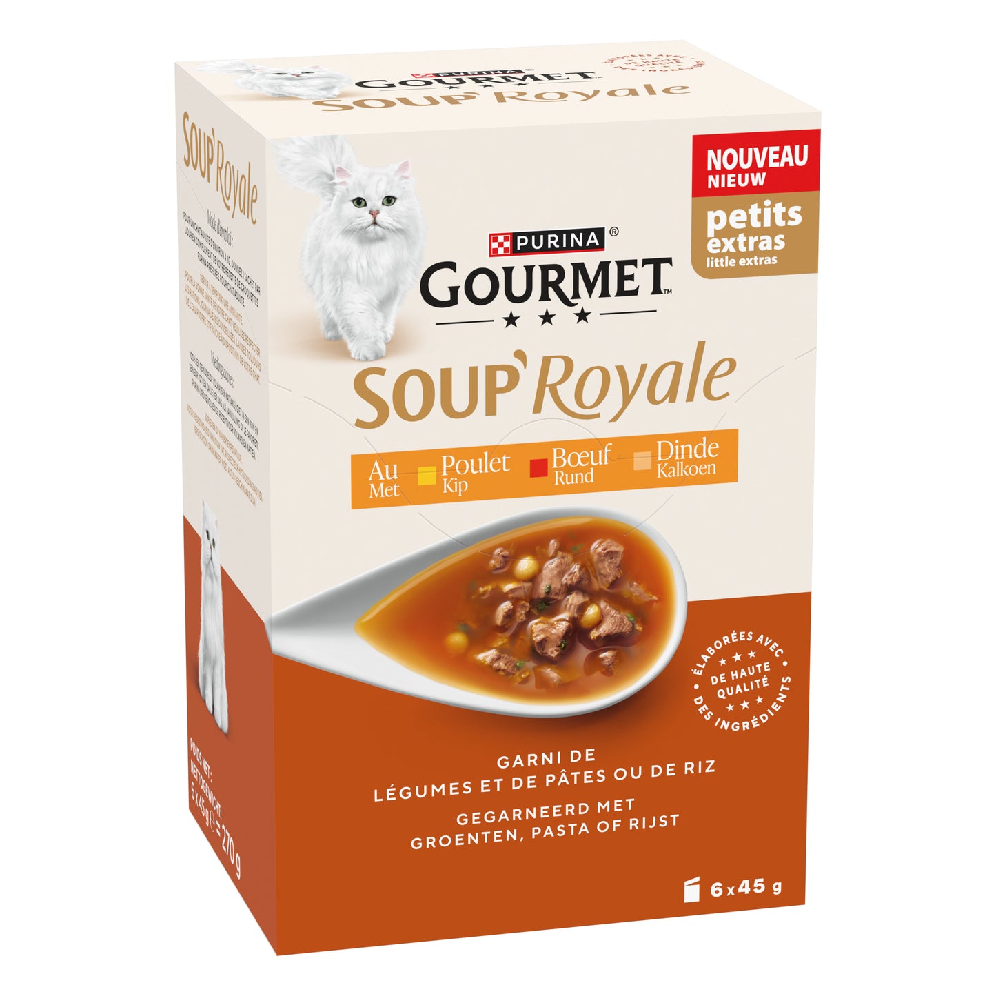 Gourmet Soup Royale rund – kattensoep met rund in bouillon 6x45g