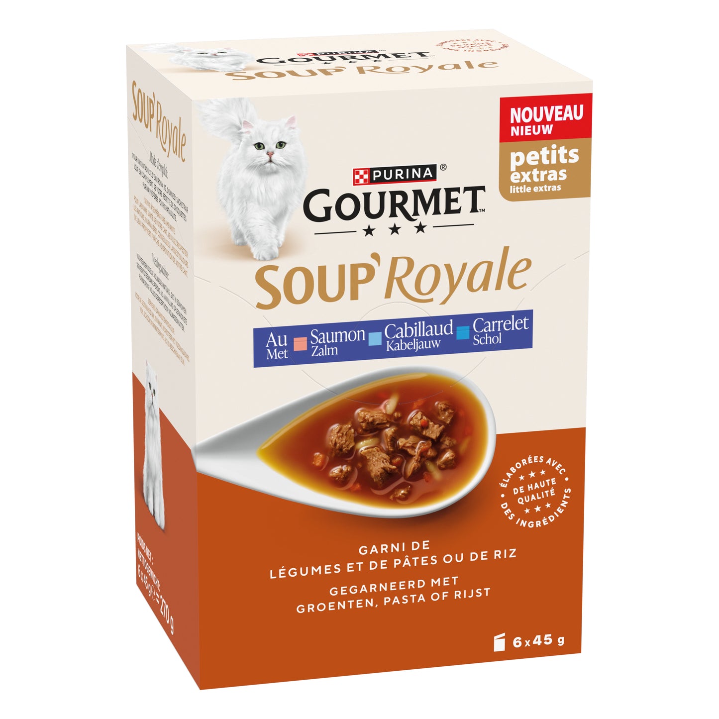 Gourmet Soup Royale zalm – kattensoep met zalm in bouillon 6x45g
