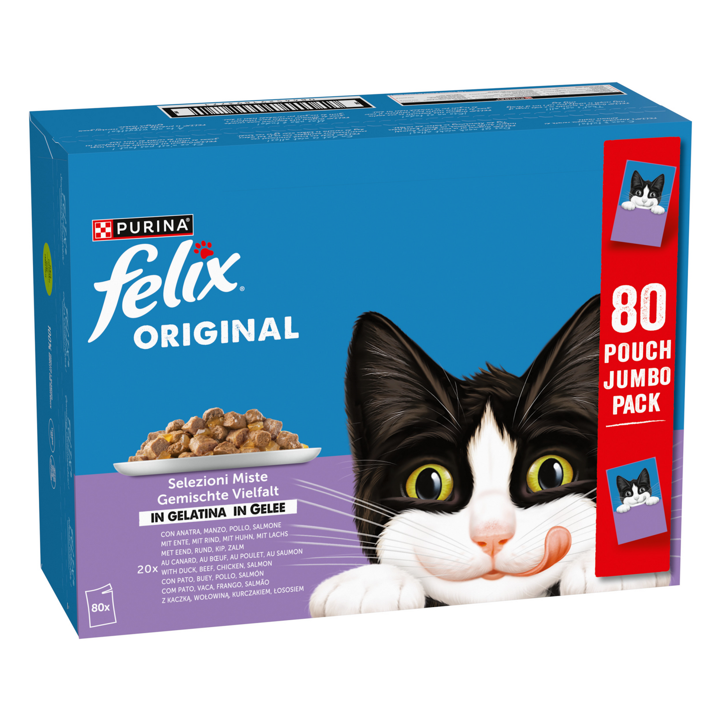 Felix Original Mix Selectie – nat kattenvoer in gelei 80x85g