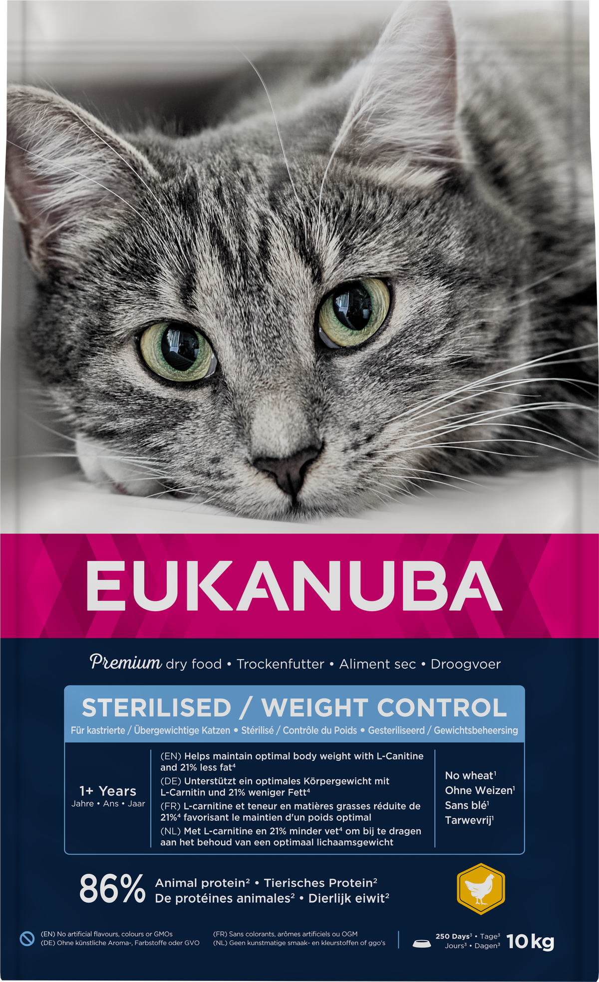 Eukanuba Adult Gesteriliseerd/Gewichtscontrole Kip – Droog Kattenvoer – 10 kg