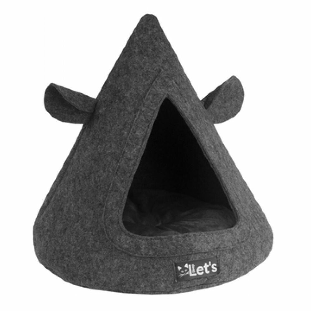 Let's Sleep Pet Cave TeePee kattenmand taupe antraciet