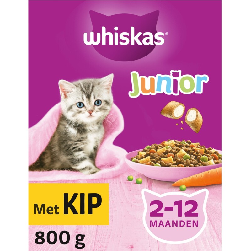 Whiskas Junior Droogvoer – Kip – 2-12 Maanden – 800 g