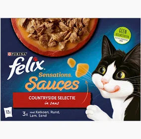 Felix Sensations – Countryside Selectie in Gelei – 12 x 85g | Compleet Natvoer voor Katten