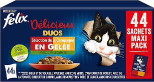 Felix Délicieux Duos – Kattenvoer in Gelei – 44x85g
