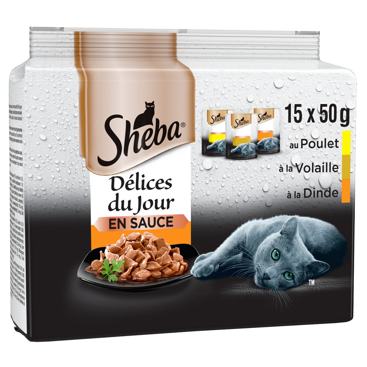 Sheba Délices du Jour – In Saus – Luxe Kattenvoer – 15x50g