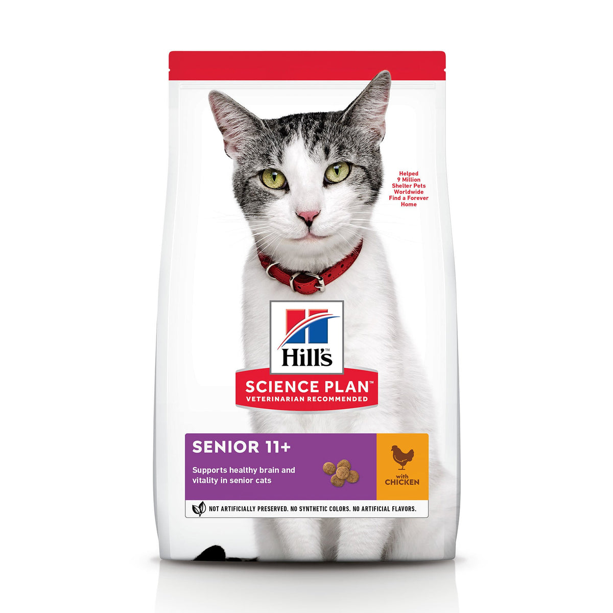 Hill's Science Plan Senior 11+ Kip droog kattenvoer 1,5 kg verpakking voorkant