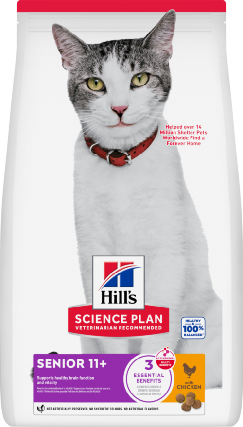 Hill's Science Plan Senior 11+ Kip droog kattenvoer 7 kg verpakking voorkant
