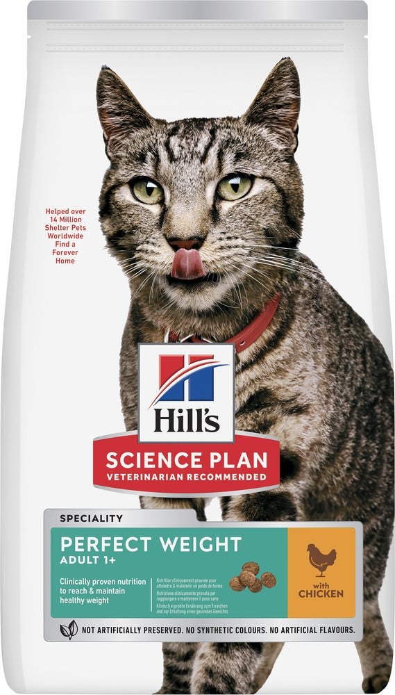 Hill's Science Plan Adult Perfect Gewicht Kip droog kattenvoer 7 kg verpakking voorkant