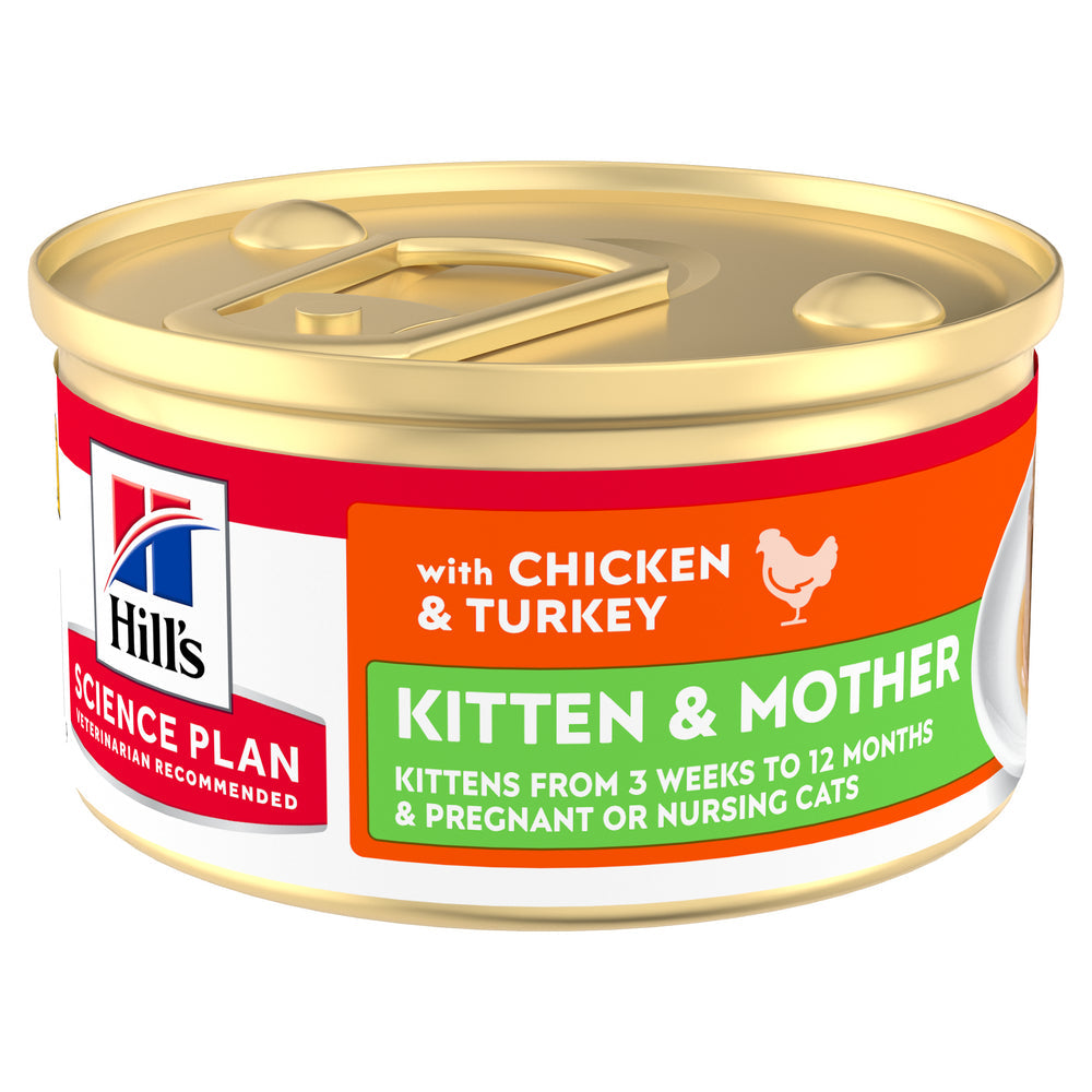 Hill's Science Plan Kitten en Mother Mousse Kip en Kalkoen nat kattenvoer 85 g verpakking voorkant