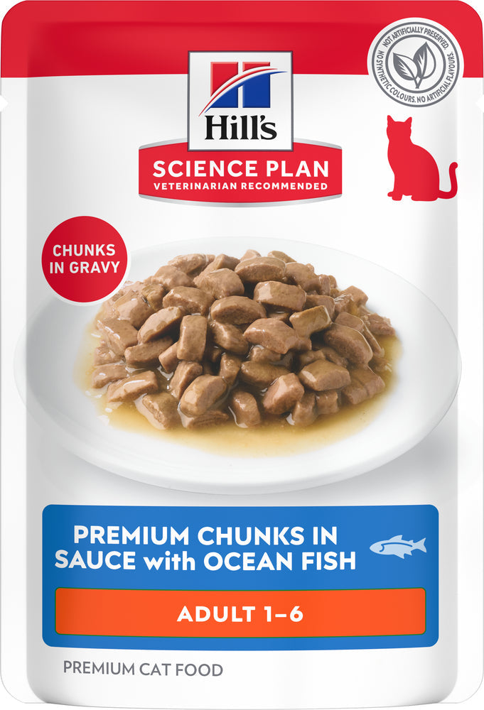 Hill's Science Plan Adult Oceaanvis portie nat kattenvoer 85 g verpakking voorkant
