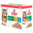 Hill's Science Plan Kitten Favourite Selection Kip en Oceaanvis nat kattenvoer 12 x 85 g verpakking voorkant