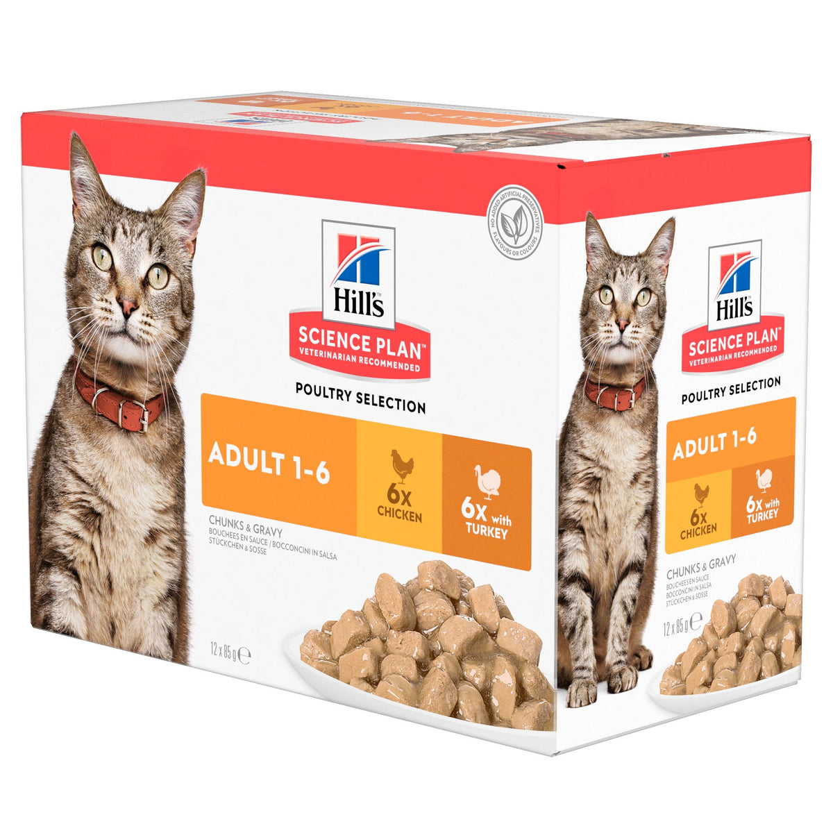 Hill's Science Plan Adult Gevogelte Selectie multipack nat kattenvoer 12 x 85 g verpakking voorkant