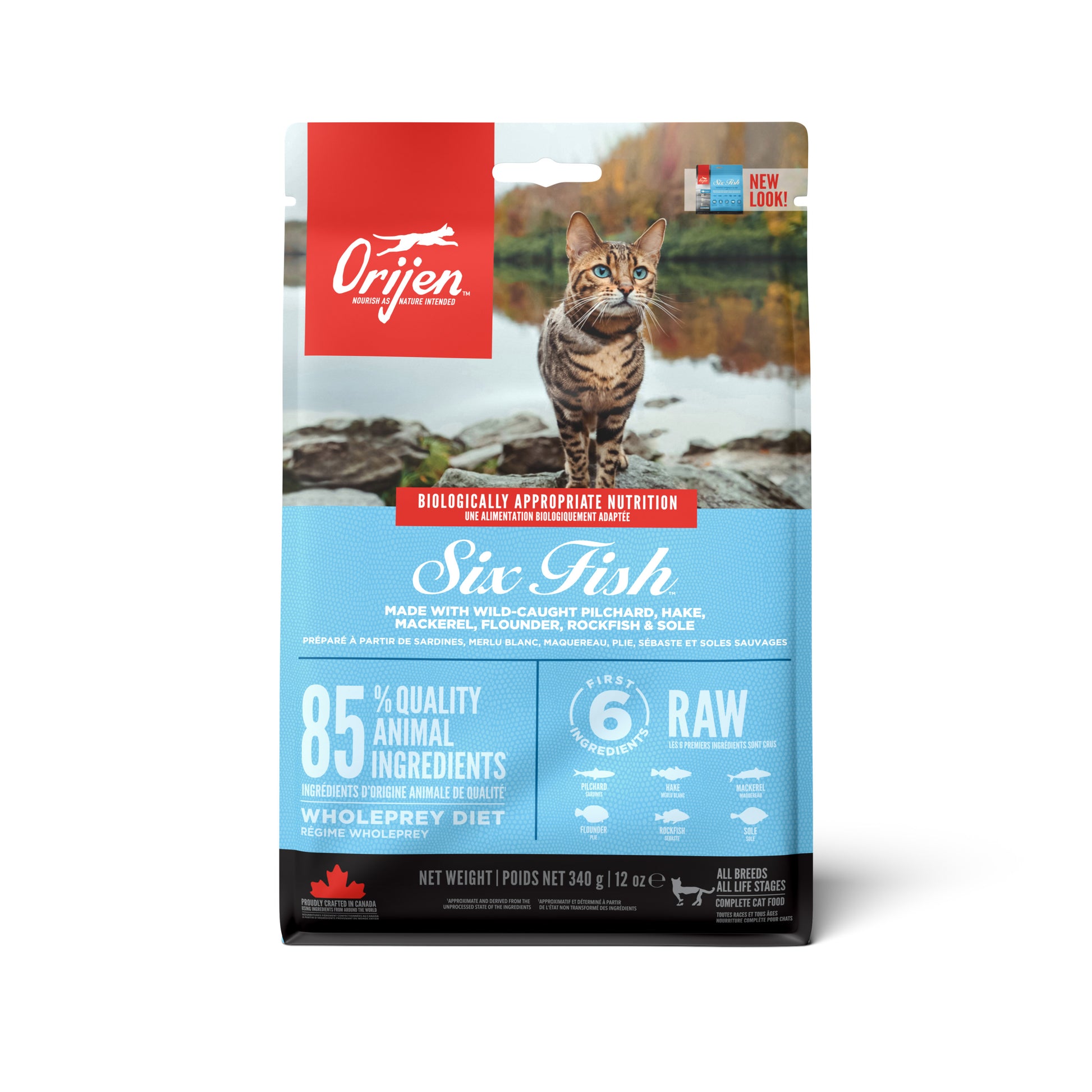 Orijen Cat WholePrey Six Fish 340gr – graanvrij kattenvoer met zes vissoorten voor katten van alle leeftijden