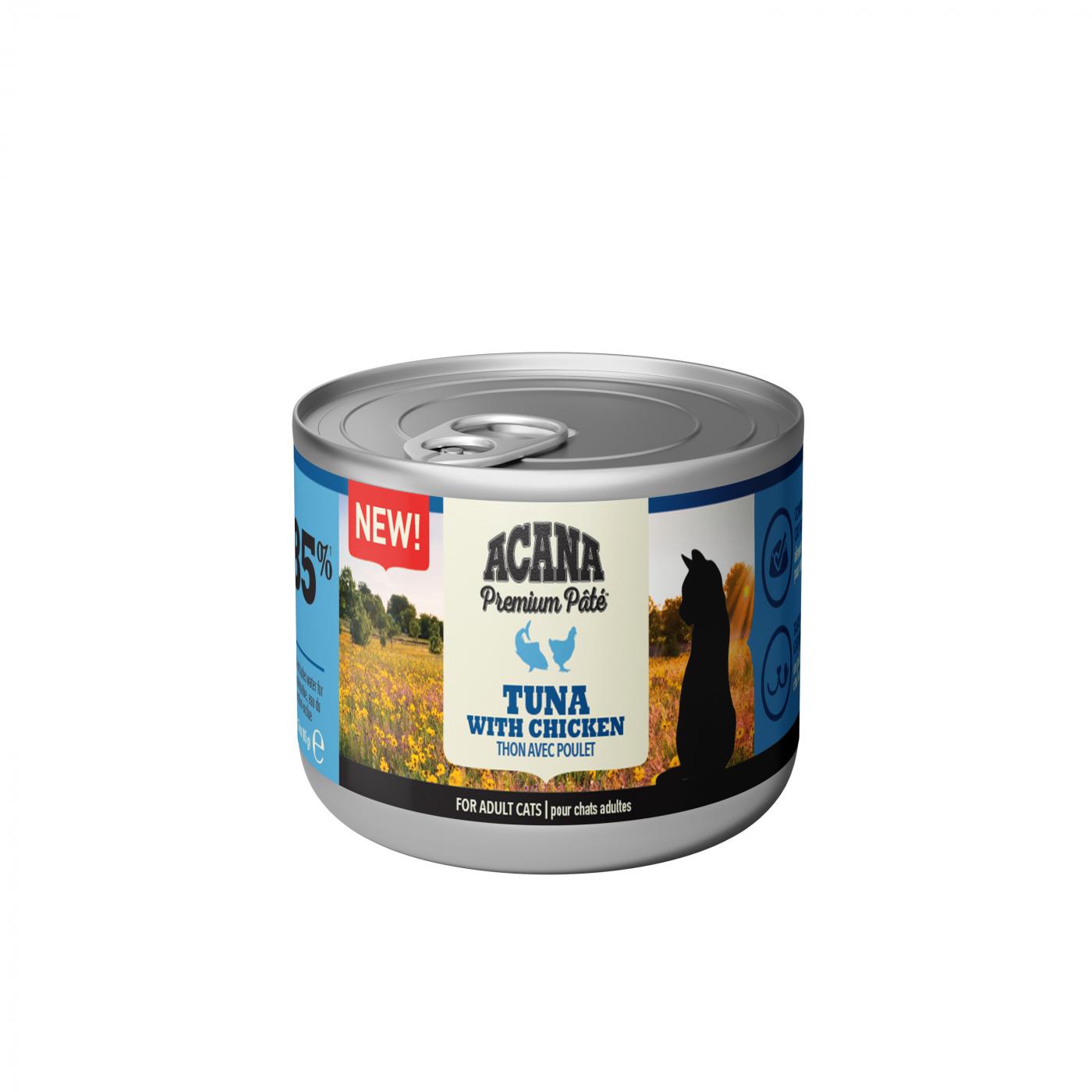 Acana Premium Pâté Cat Tuna & Chicken 85gr natvoer voor katten met tonijn en kip