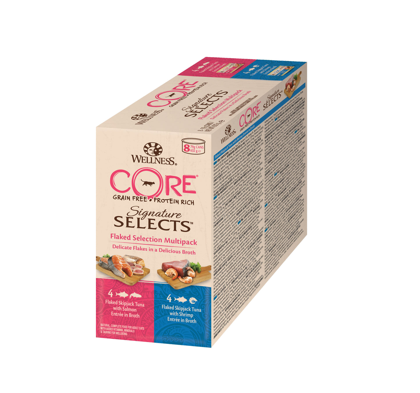 Wellness CORE Signature Selects Vlokken Selectie – Natvoer – 8 × 79 g