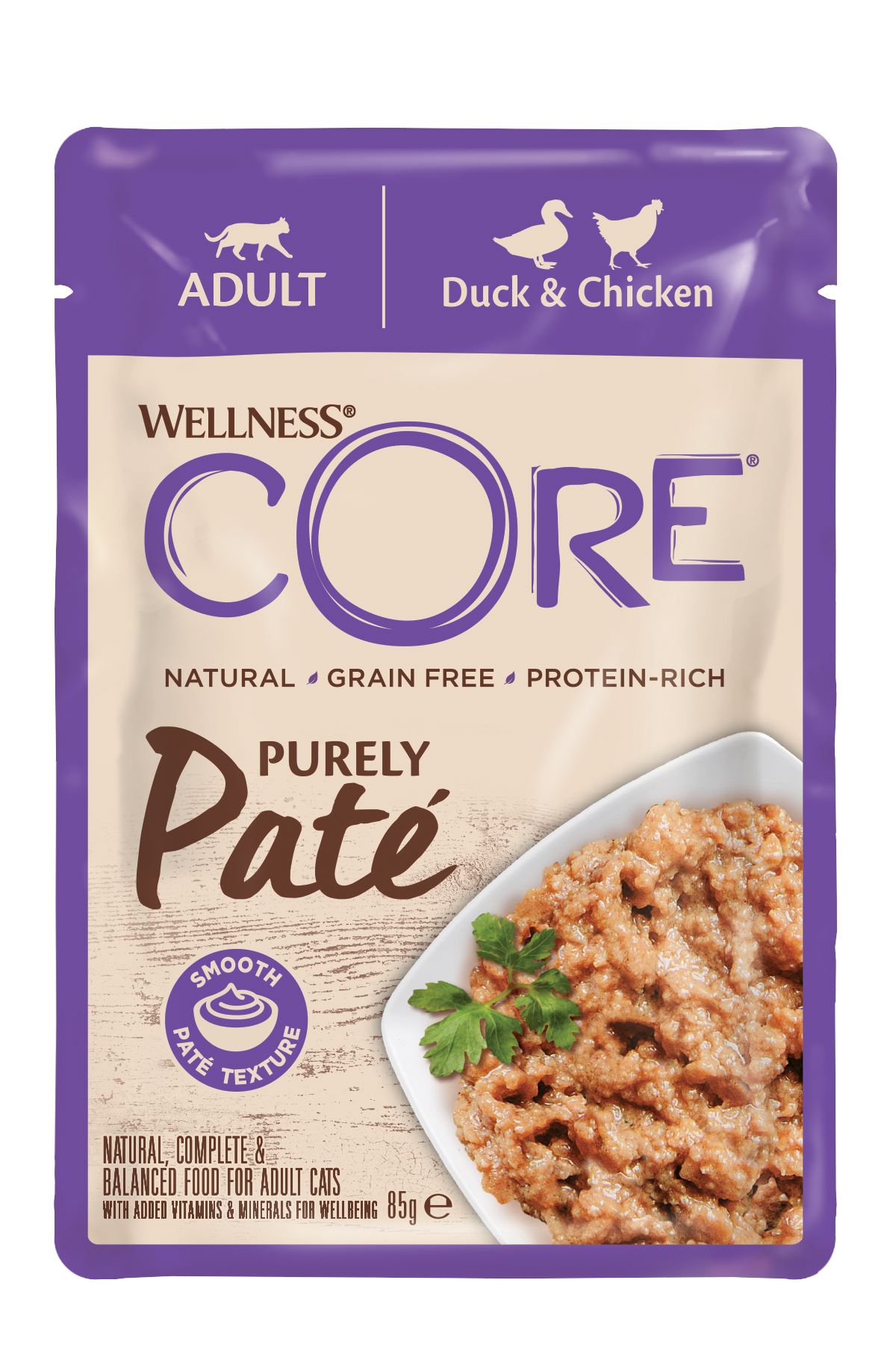 Wellness CORE Purely Paté Eend & Kip – Natvoer – 85 g