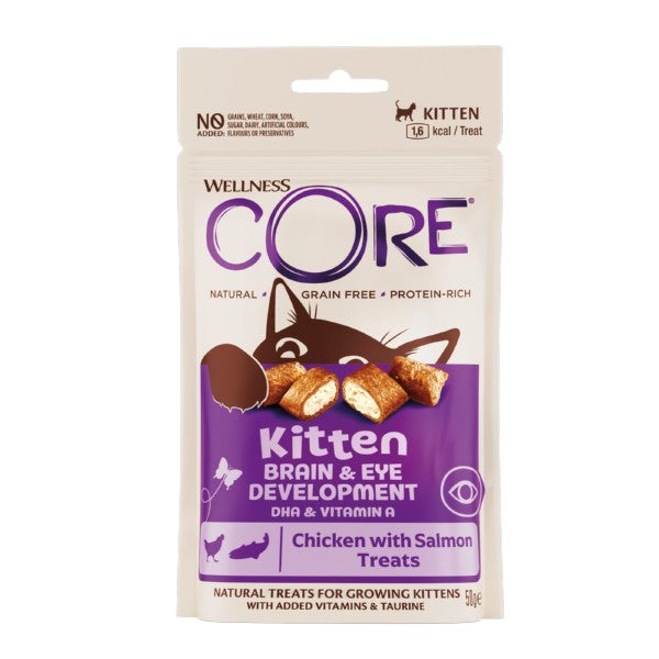 Wellness CORE Treats Kitten Kip & Zalm – 50 g