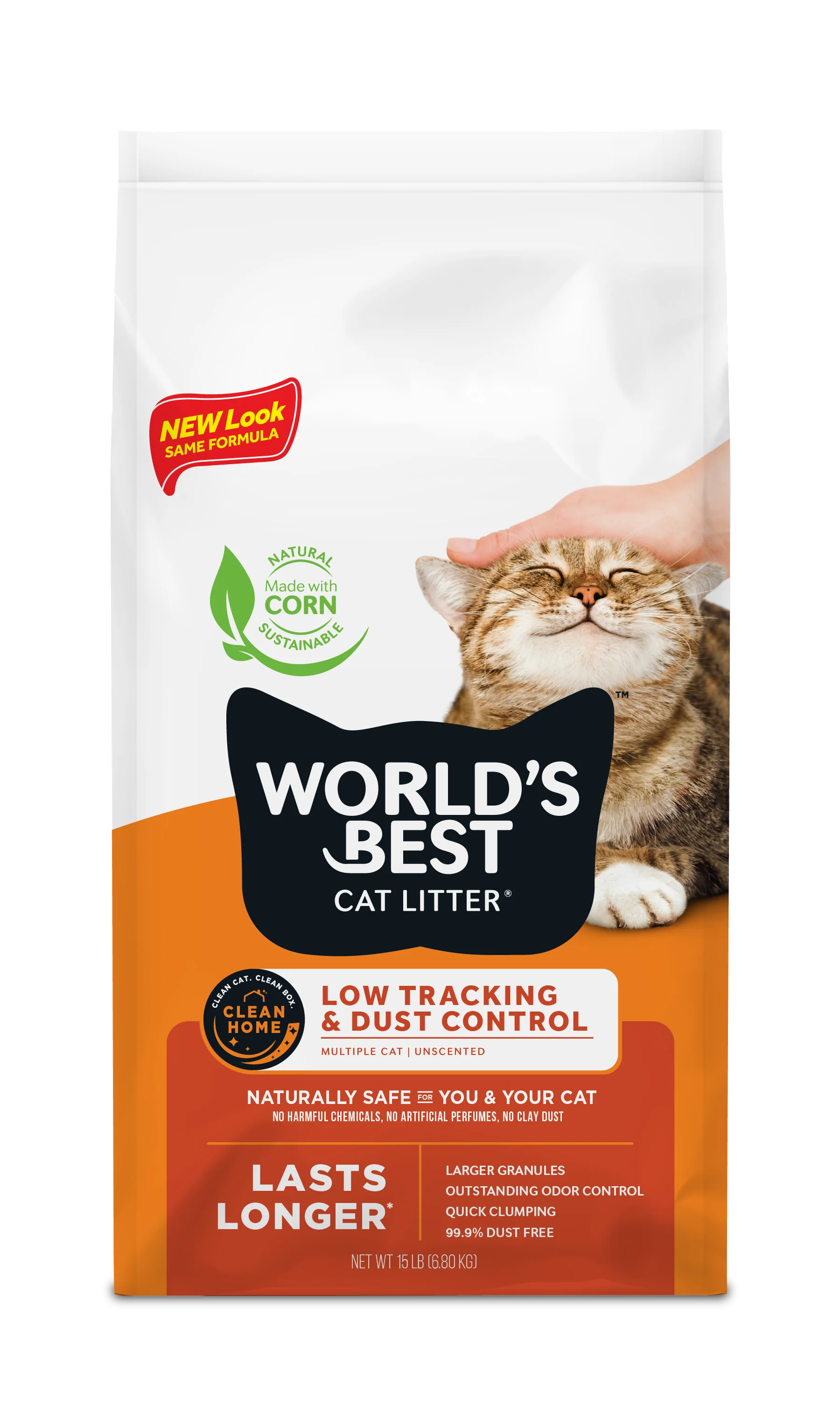 World's Best Cat Litter Low Tracking & Dust Control – 6,8 kg