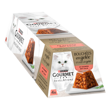 Gourmet Revelations gelei zalm 4x57gr – natvoer voor katten met zalm en gelei