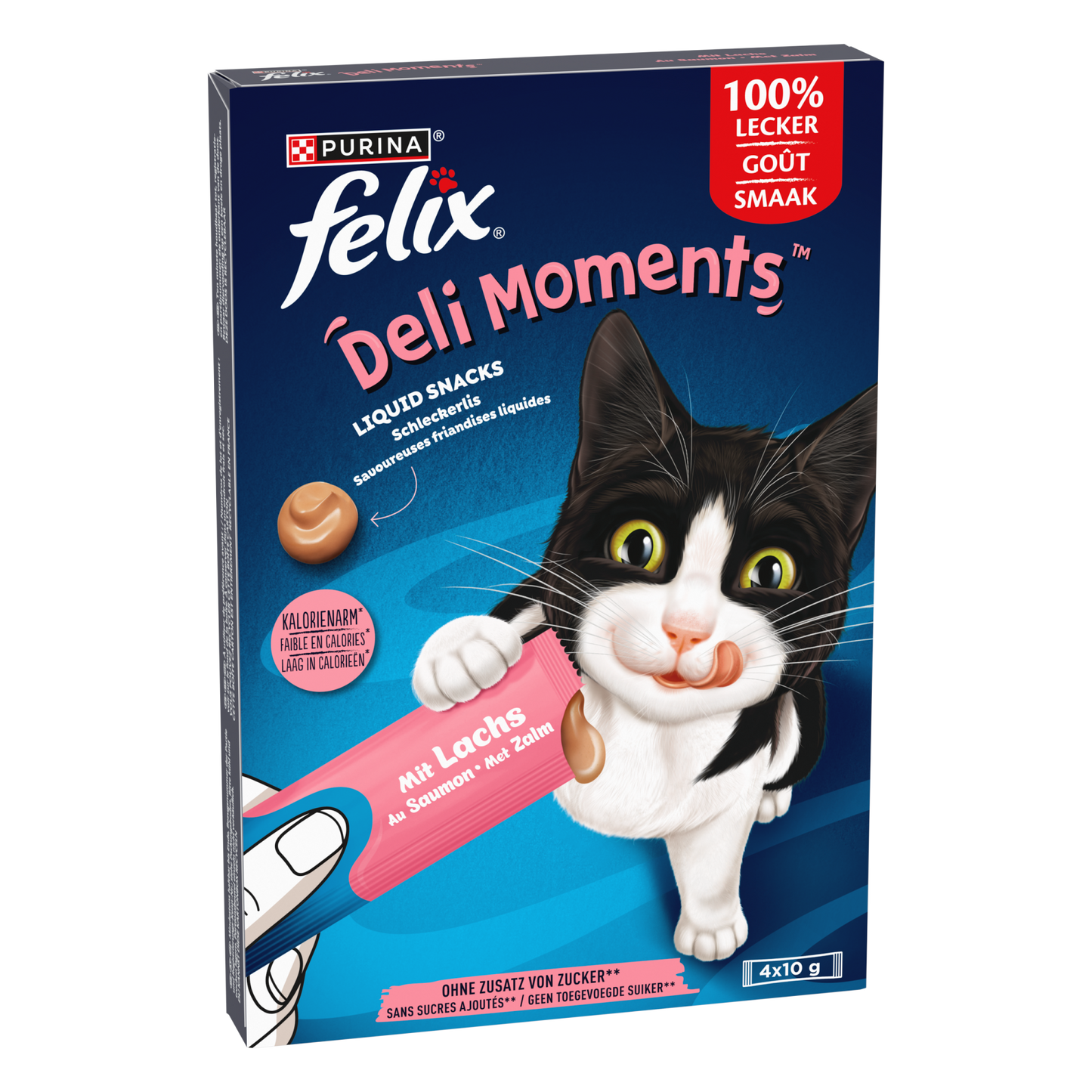 Felix Deli Moments zalm liquid snacks 4x10gr voor katten