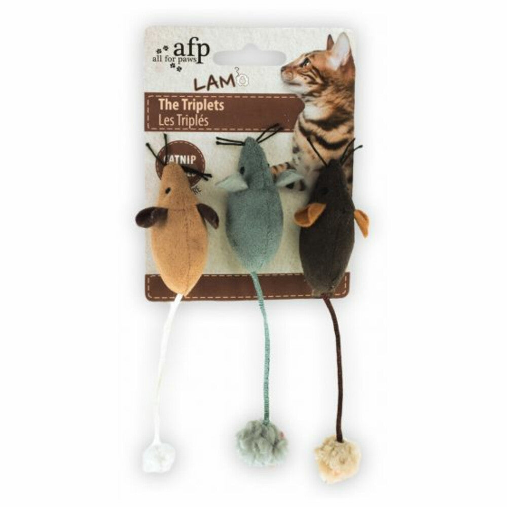 All For Paws lambswool triplets catnip muizen verpakking