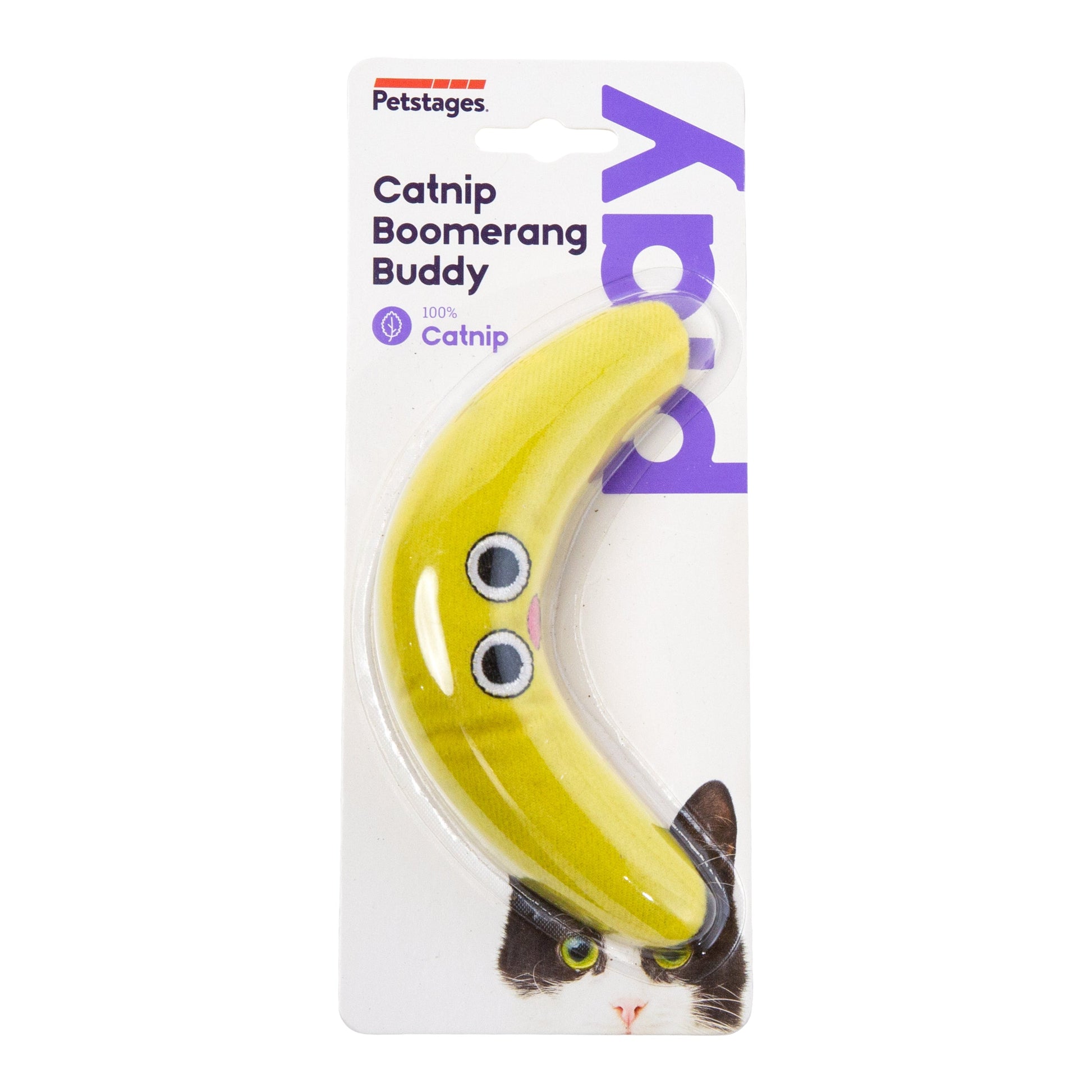 Petstages Green Magic Boomerang Buddy – Kattenspeelgoed – Geel
