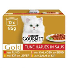 Gourmet Gold fijne hapjes multipack – nat kattenvoer in saus 12x85g