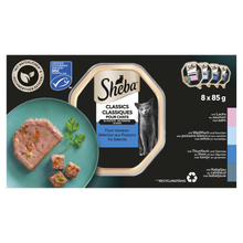 Sheba Classic Paté Vis Selectie 8x85gr – multipack nat kattenvoer met zalm, tonijn, kabeljauw en witvis