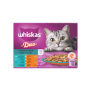 Whiskas Duo Surf Turf multipack 12x85gr – nat kattenvoer met vis en vlees in gelei