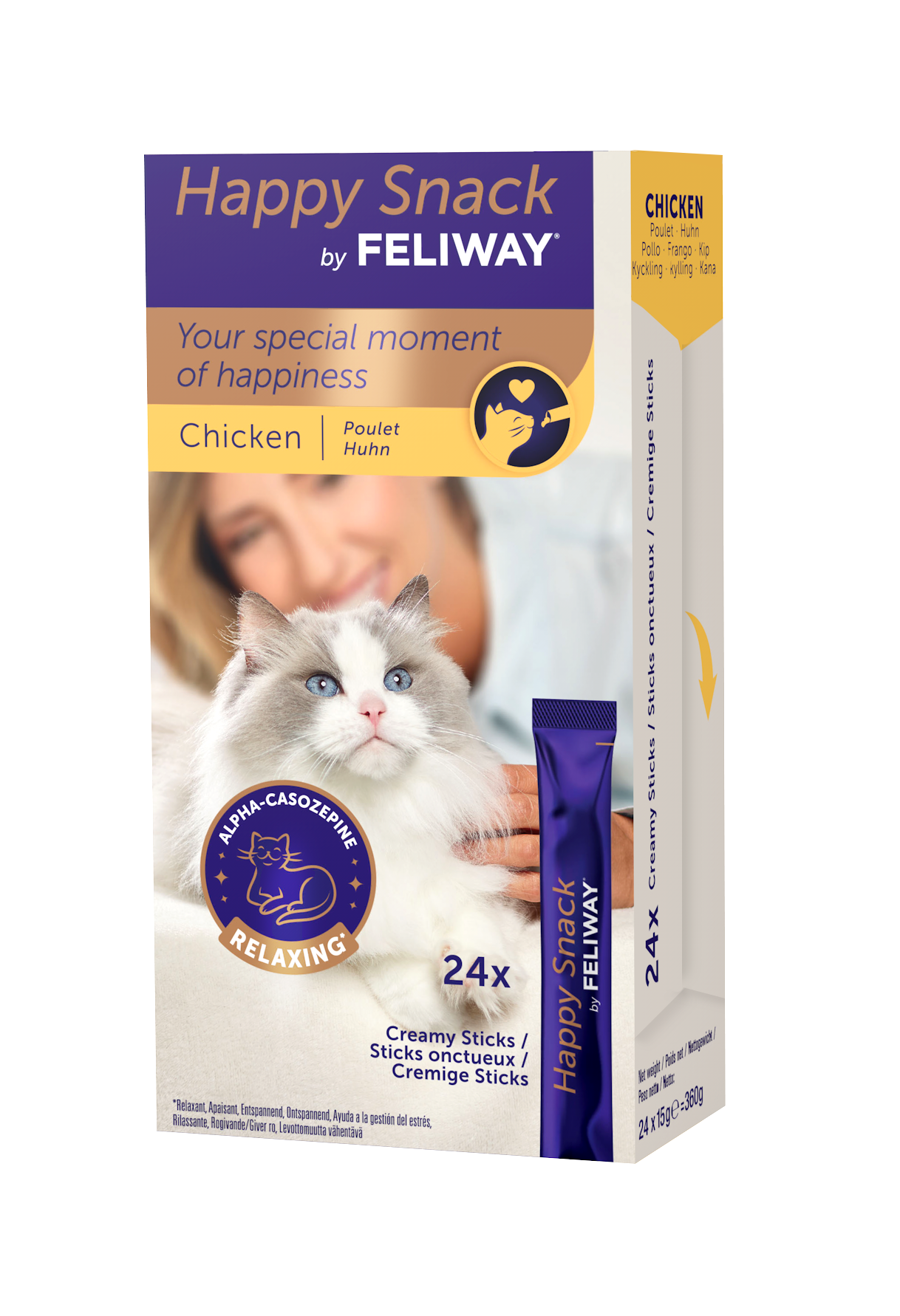 FELIWAY Happy Snack Kip – 24 x 15 g – productafbeelding