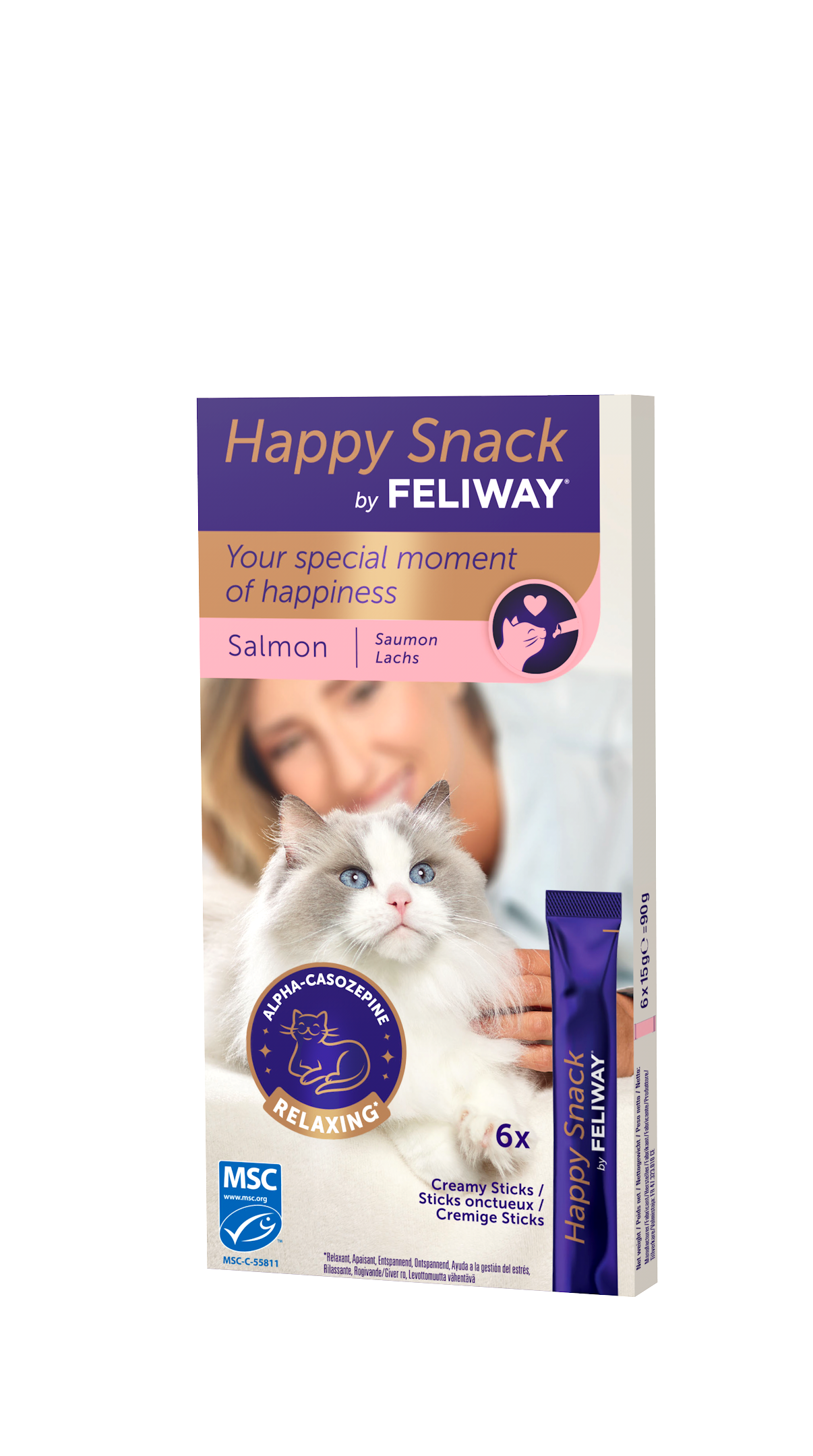FELIWAY Happy Snack Zalm – 6 x 15 g – productafbeelding
