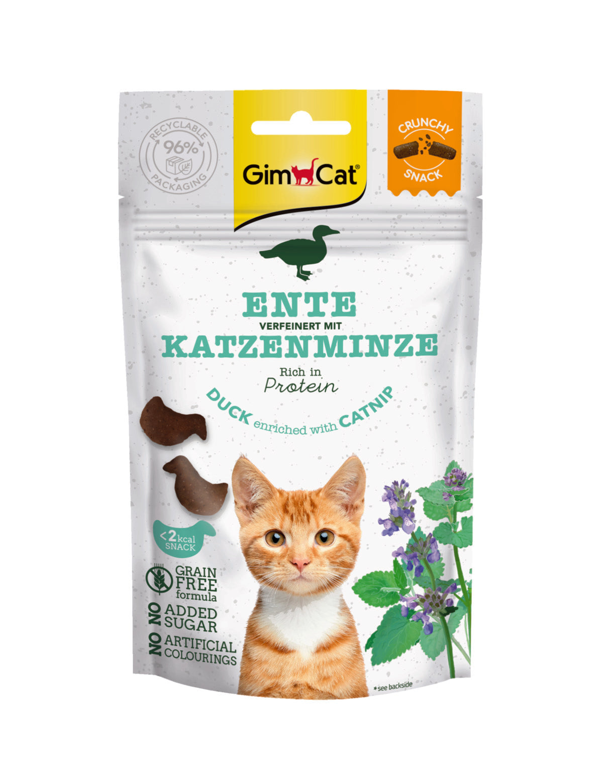 GimCat Crunchy Snack Eend & Kattenkruid – 50 g – productafbeelding